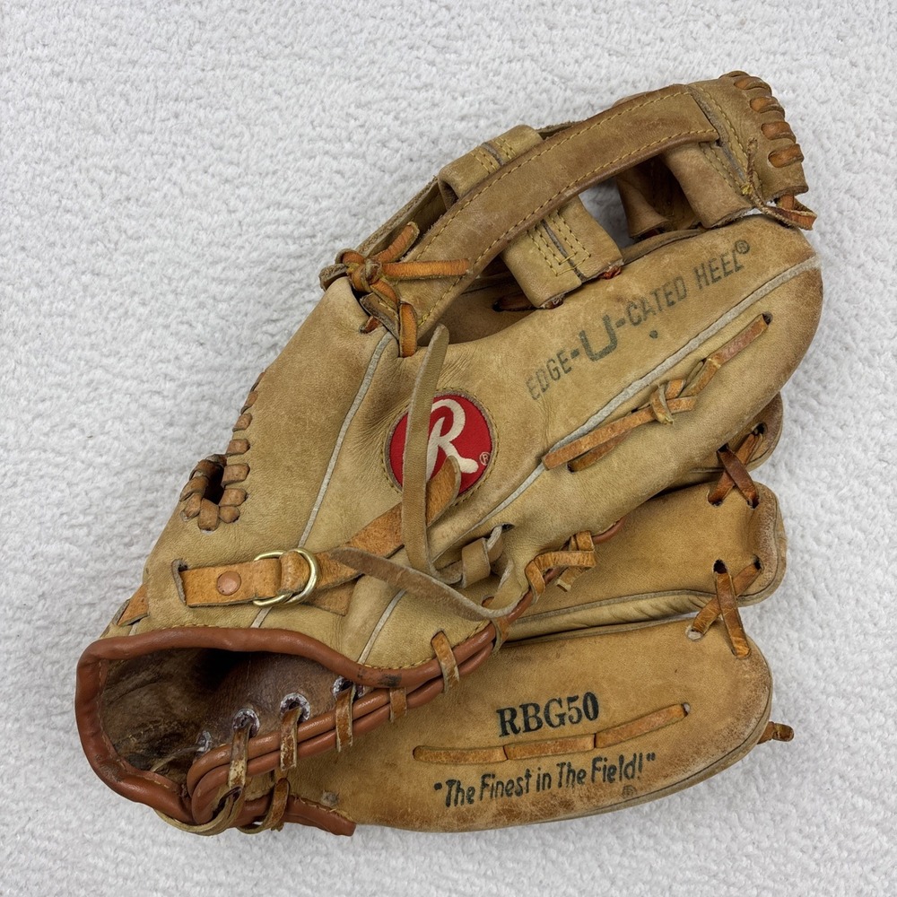 RAWLINGS Ozzie Smith RBG50 Baseball Glove Brown Infield Fastback RHT Broken-In